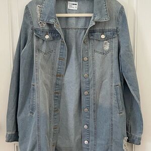 Ci Sono Light Blue Distressed Jean Jacket